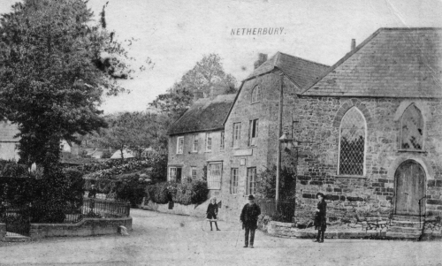 The house has changed little since this view was taken looking South from The Cross around the start of the 18th century. The cottages and shop on the left of this group of buildings have now been replaced by a garage.